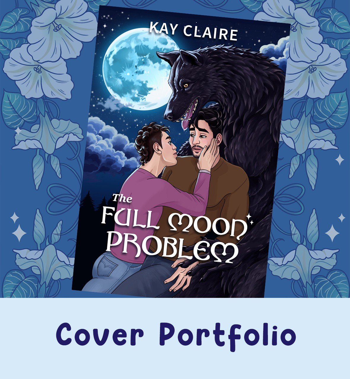 Cover of the Full Moon Problem. Caption: COVER PORTFOLIO. Click on this image to see my cover portfolio.